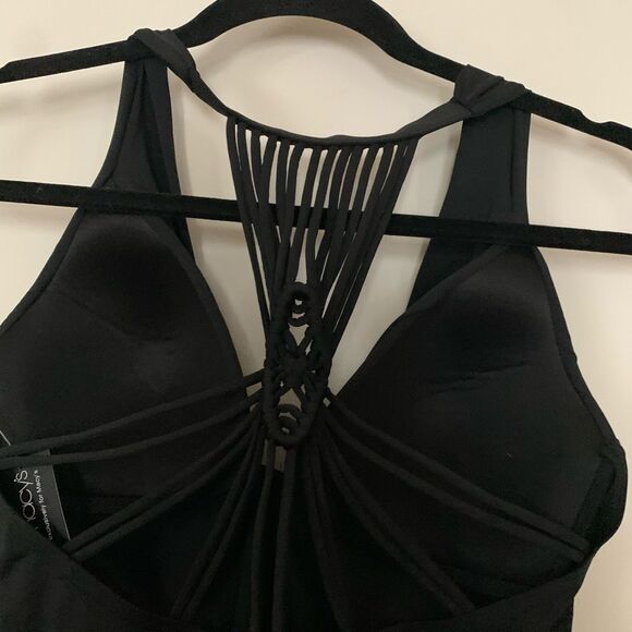 Bar III black swim top, brand new, straps in the back, size Med - Picture 7 of 9